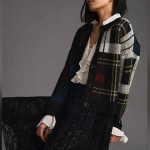 Anthropologie RD Style Plaid Cardigan Size XS excellent condition